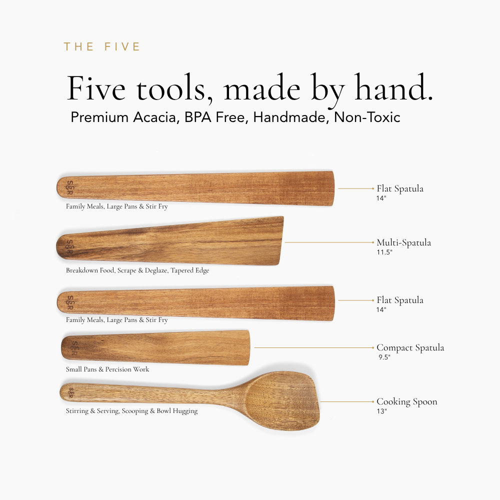 5-Piece Acacia Wood Utensil Set