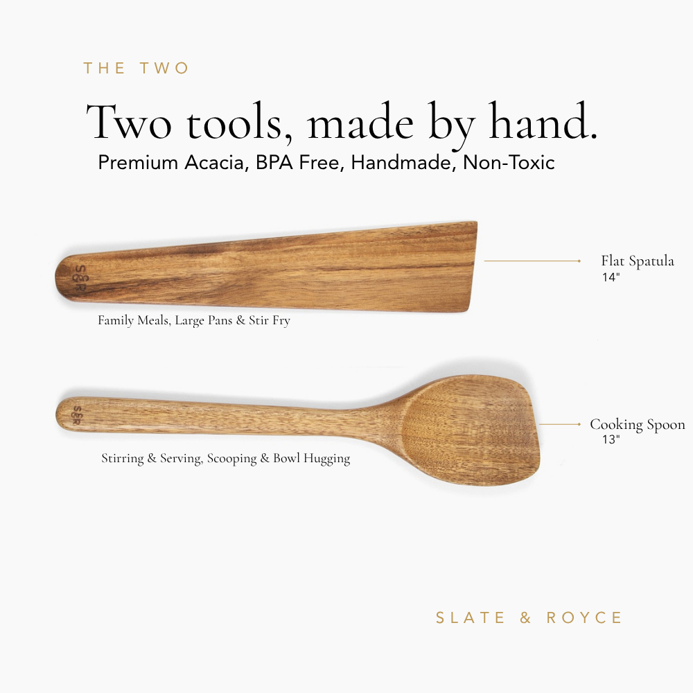 2-Piece Wooden Spoon & Spatula Set