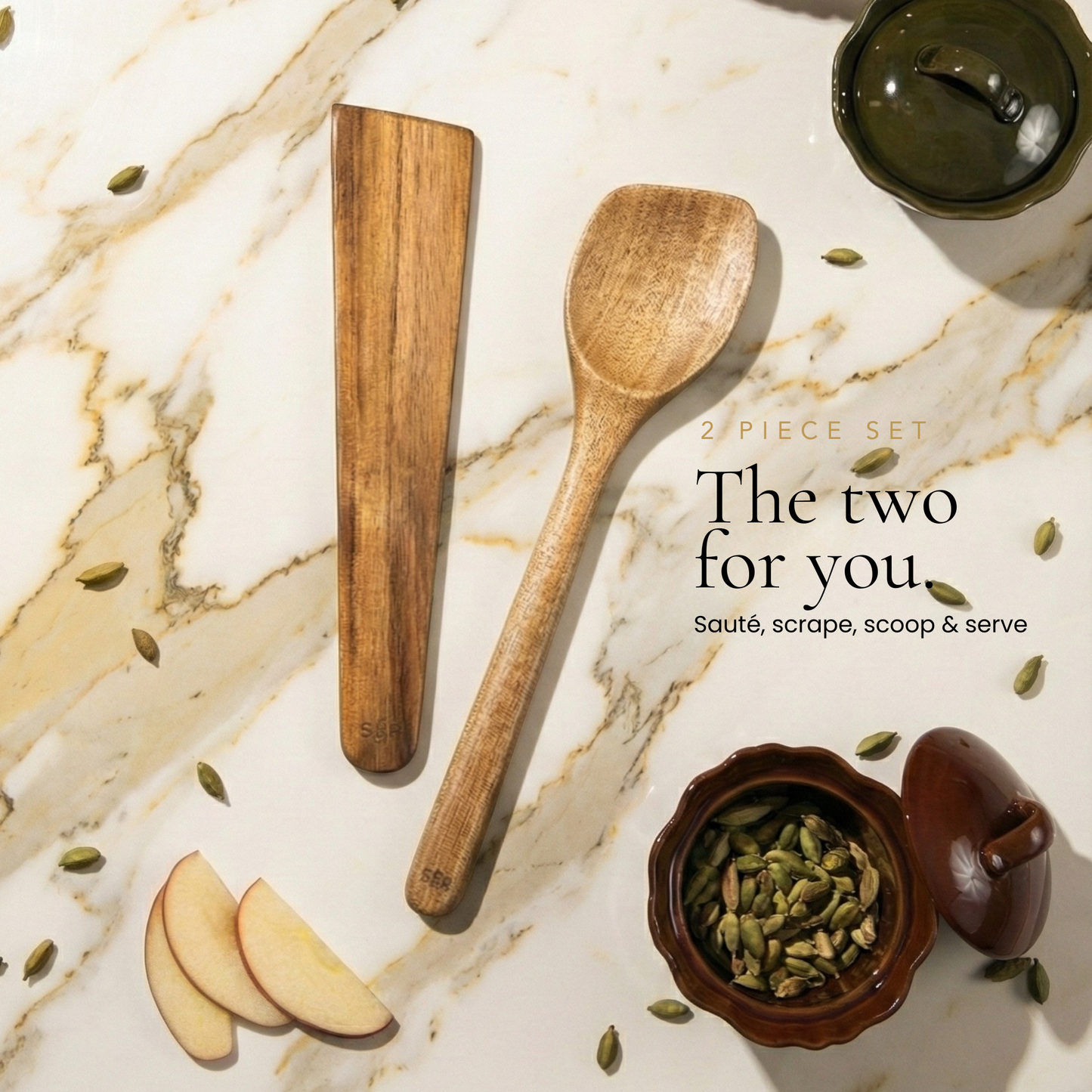 2-Piece Wooden Spoon & Spatula Set