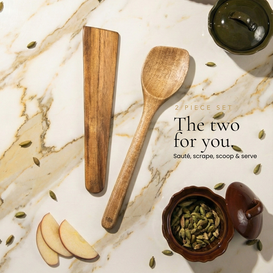 2-Piece Wooden Spoon & Spatula Set